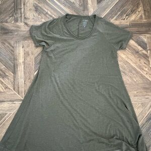 Natural Life Olive Green Women's Cotton T-Shirt Dress Medium
